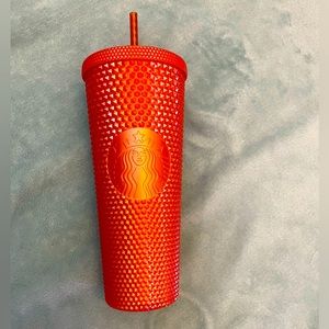 Starbucks Fall Halloween 2022 Bling Pearlized Orange Studded Tumbler Venti 24oz